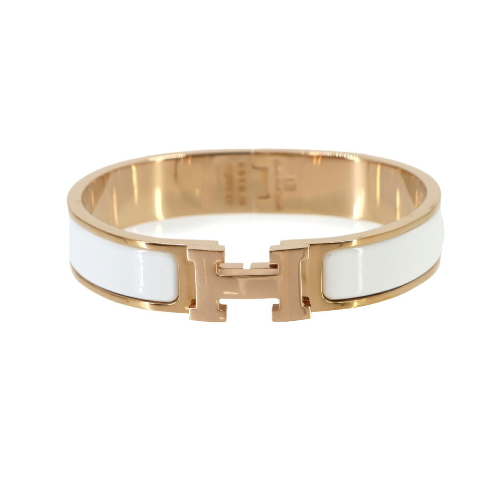 Hermes Clic H PM Bangle White Pink Gold
